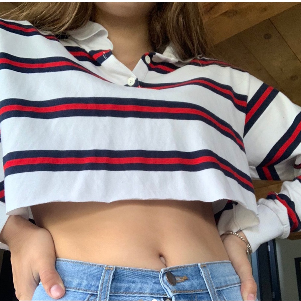 Brandy Melville polo crop top